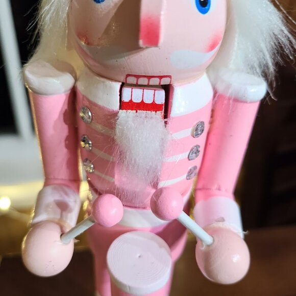 Pink Christmas Nutcracker Soldier Wooden Xmas Holiday Mantel Decoration Statue - Picture 4 of 8